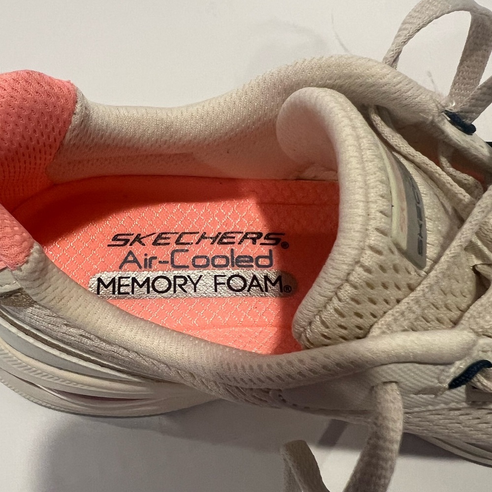 Skechers Women's Beige & Coral Skech-Air Walking Sneakers ‘Machine Washable’ NWT - Picture 11 of 16
